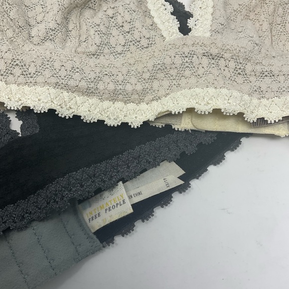 Intimately Free People Wireless Halter Lace Bra Tan and Black XS - Picture 4 of 7